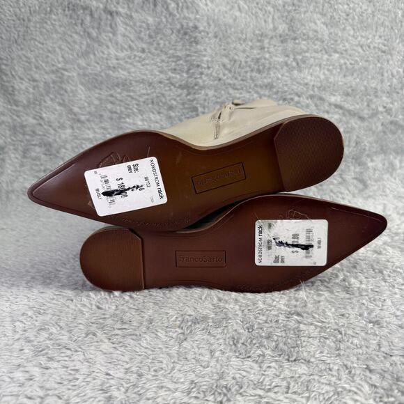 Franco Sarto Etta Pointed Toe Wedge Boot Tan Leather Ankle Booties Womens 6.5 - Picture 2 of 14